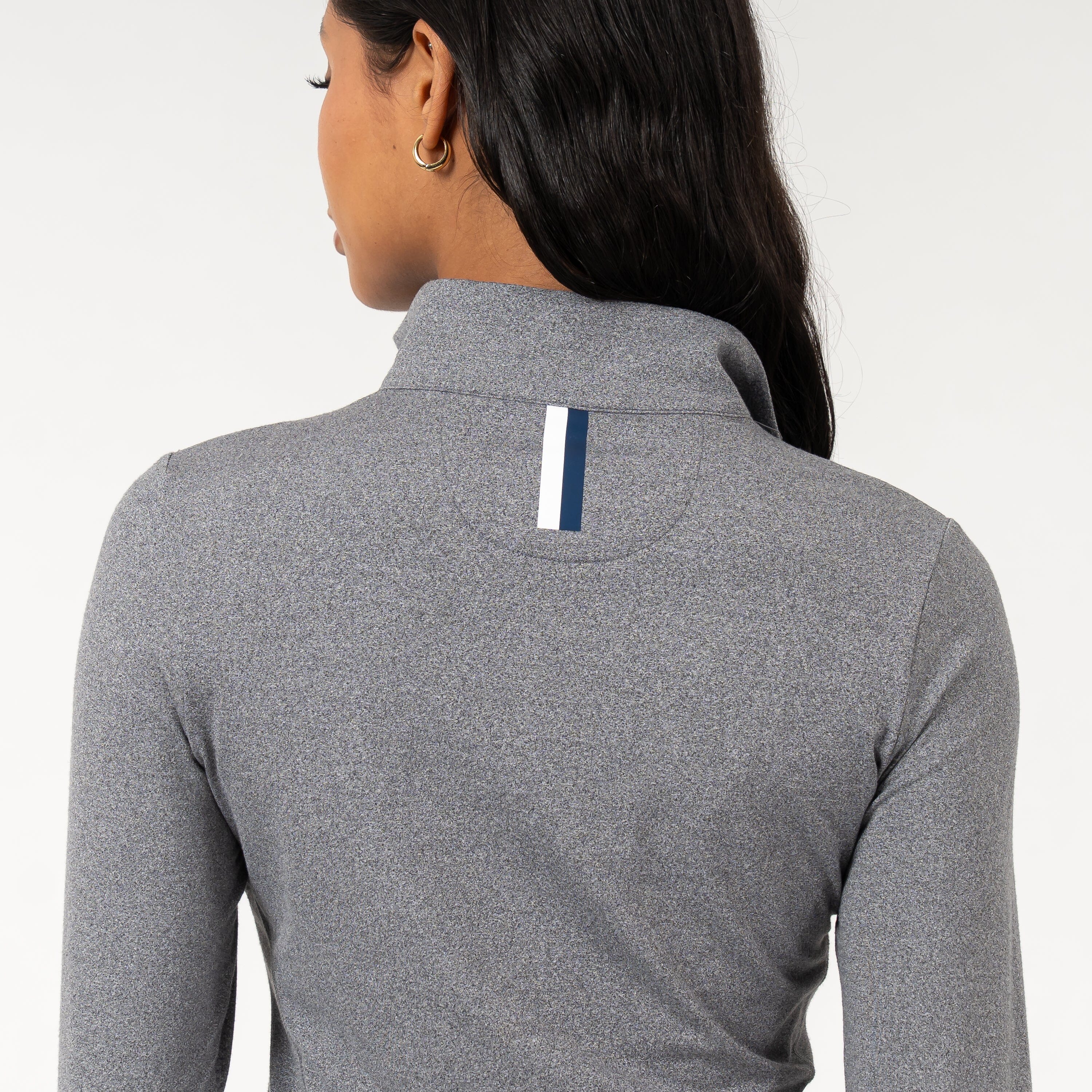 Heather Performance Q-Zip | Heather - Graphite Grey/White - Image 2