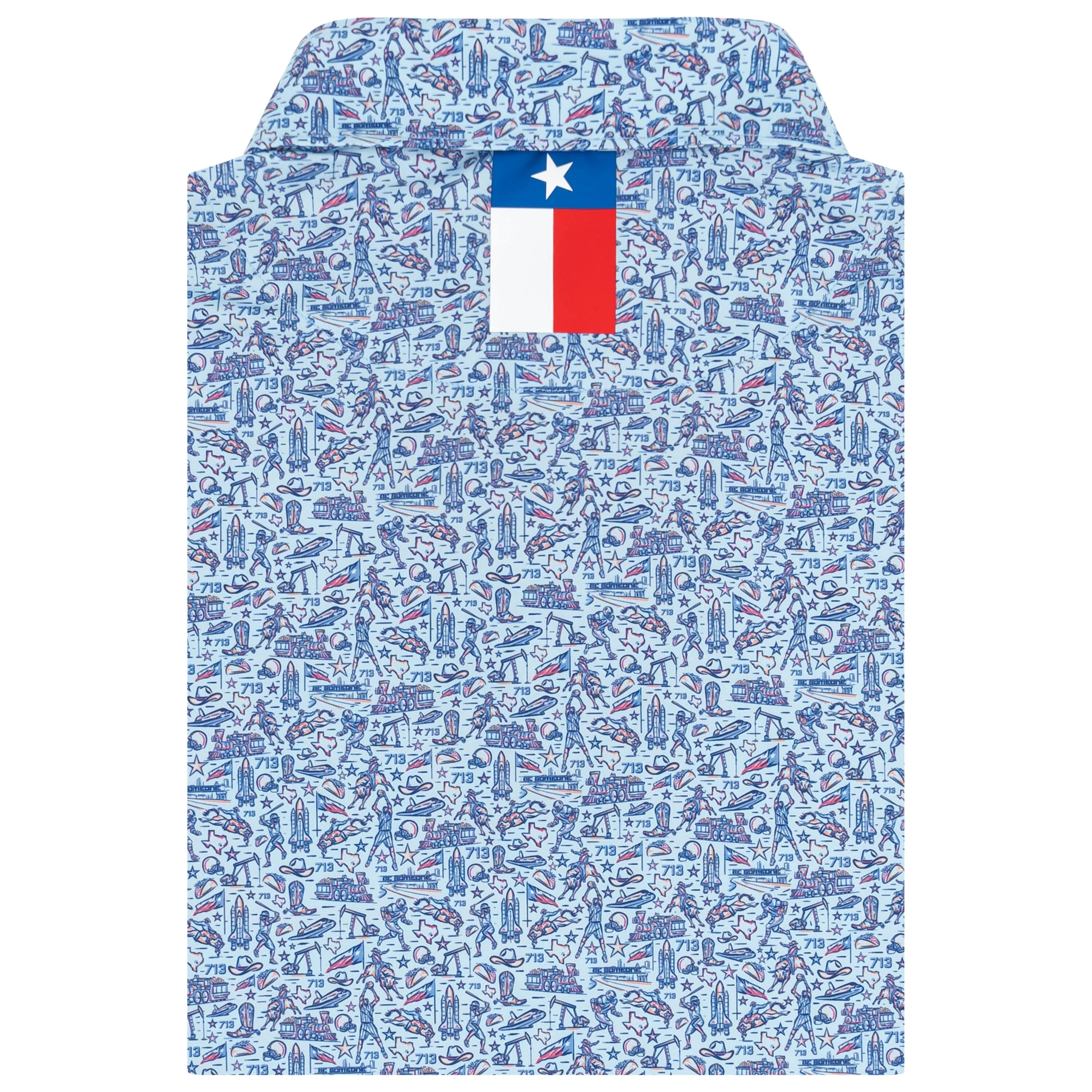 The Houston | Performance Polo | The Houston - Pale Blue/Deep Blue - TX - Image 2