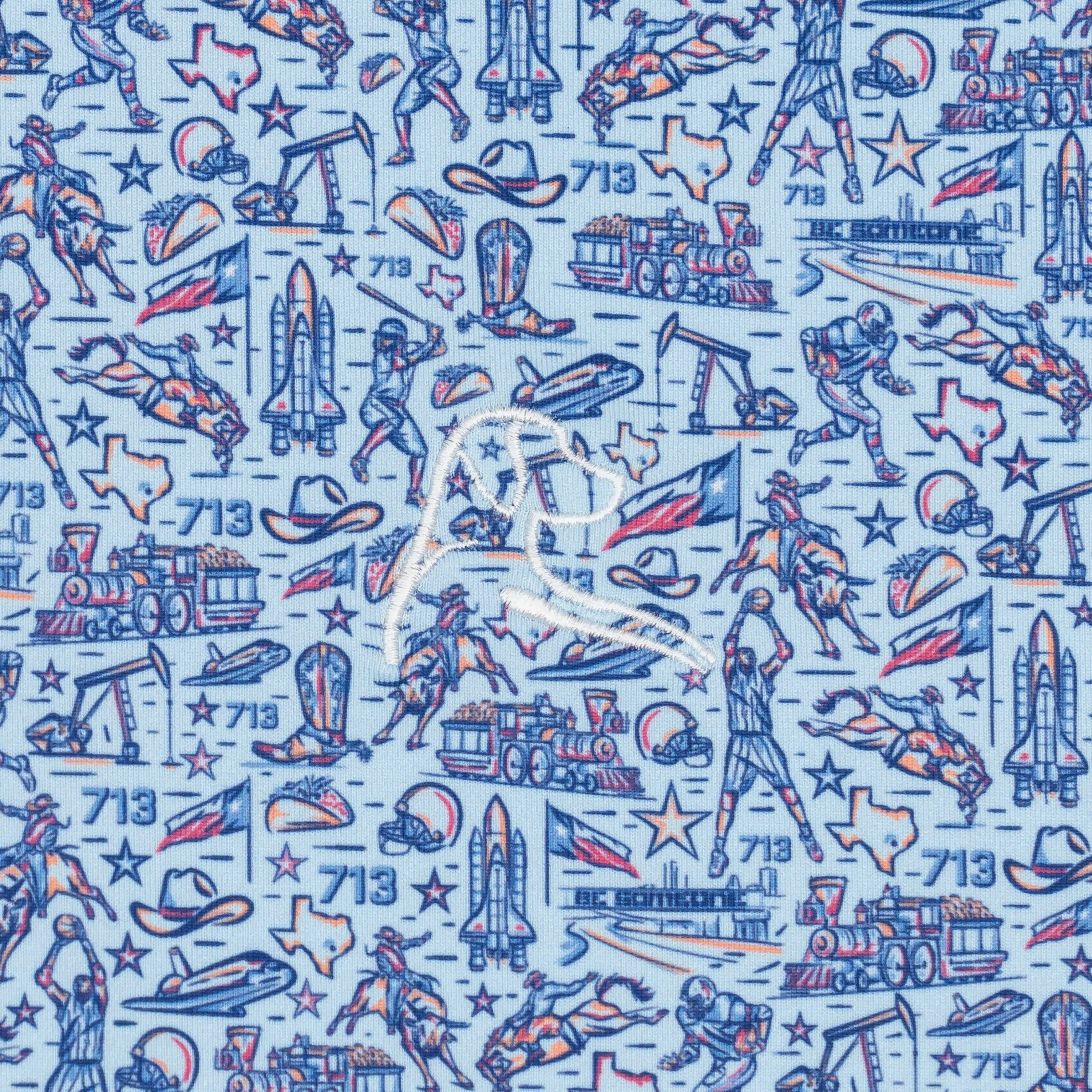 The Houston | Performance Polo | The Houston - Pale Blue/Deep Blue - TX - Image 3