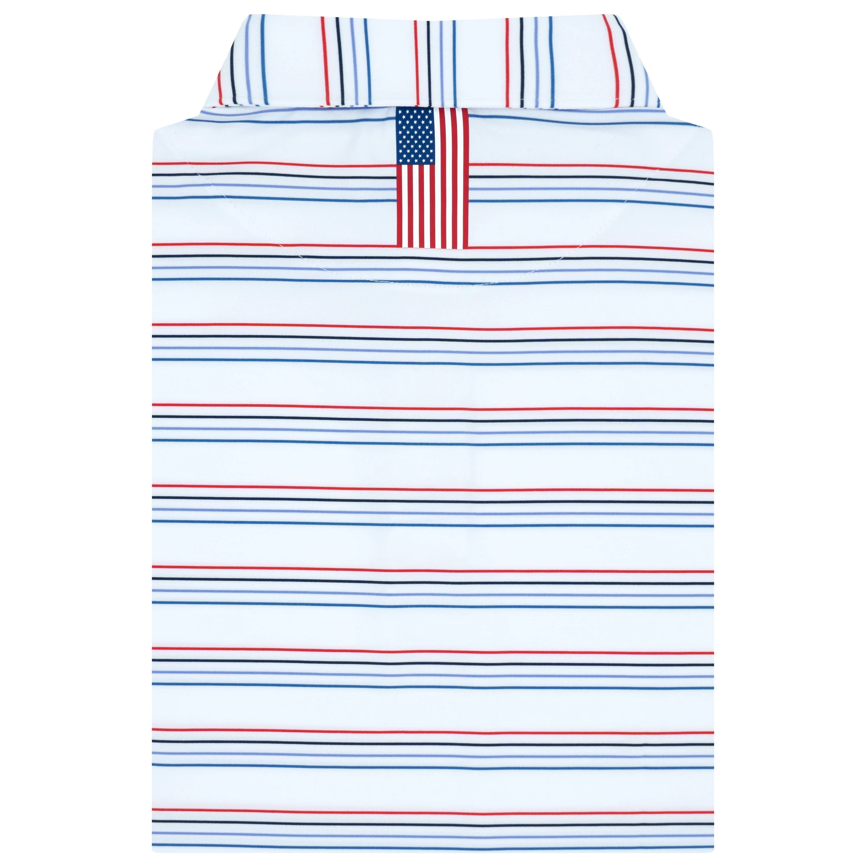 The Ivy Stripe | Performance Polo | The Ivy Stripe - White/Short Stop Blue - USA - America 250 - Image 2