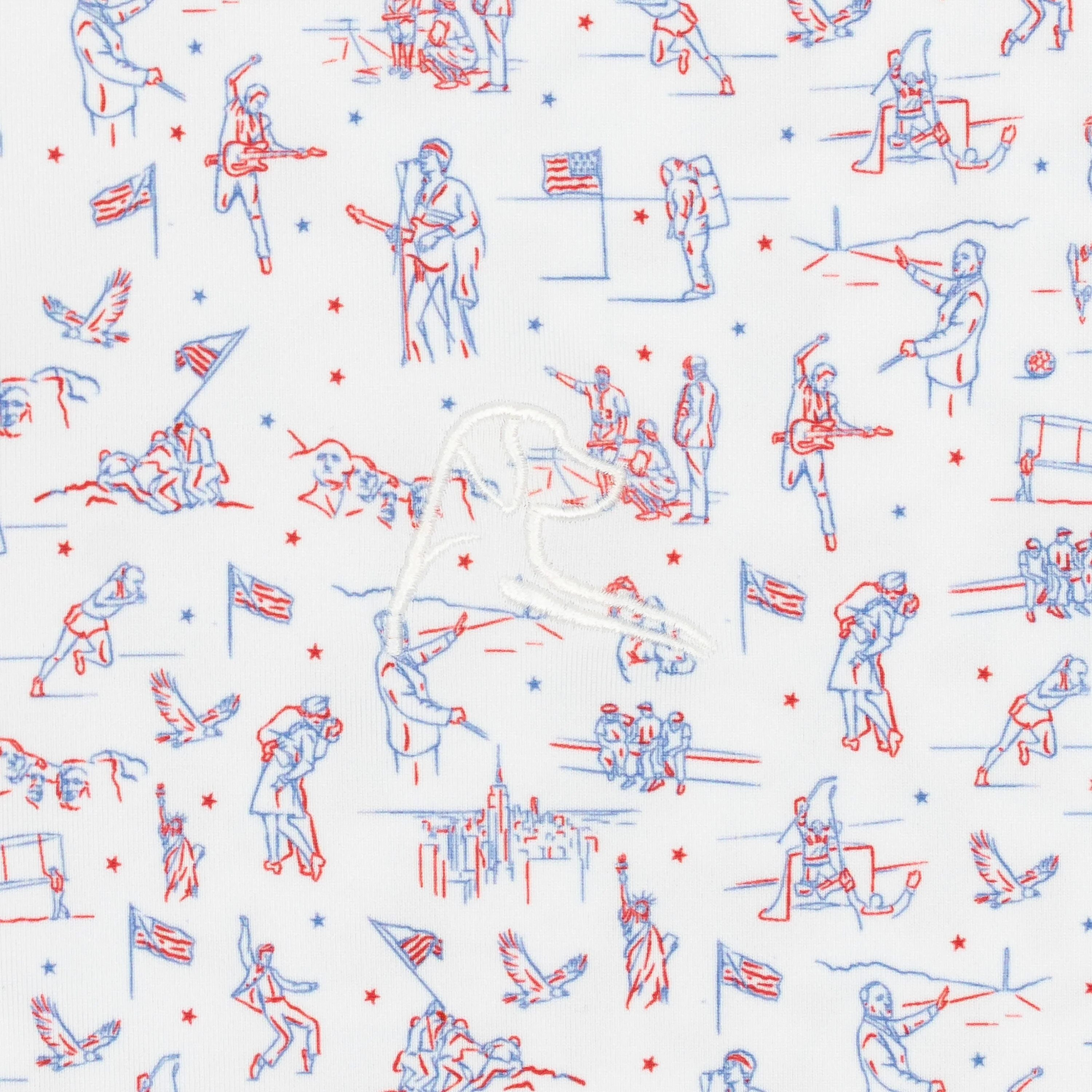 The Land Of The Free | Performance Polo | The Land Of The Free - White/Classic Red - USA - Image 3