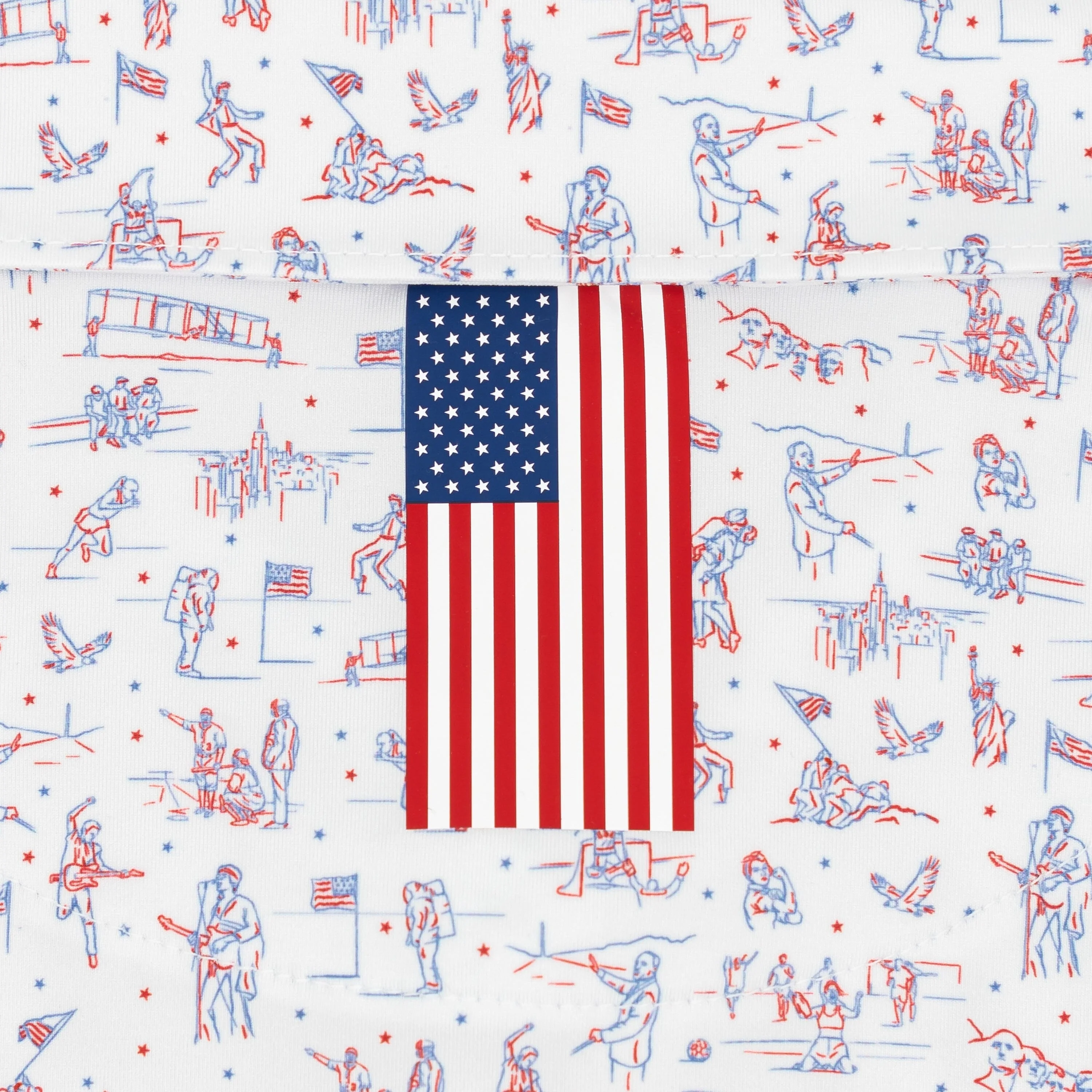 The Land Of The Free | Performance Polo | The Land Of The Free - White/Classic Red - USA - Image 4