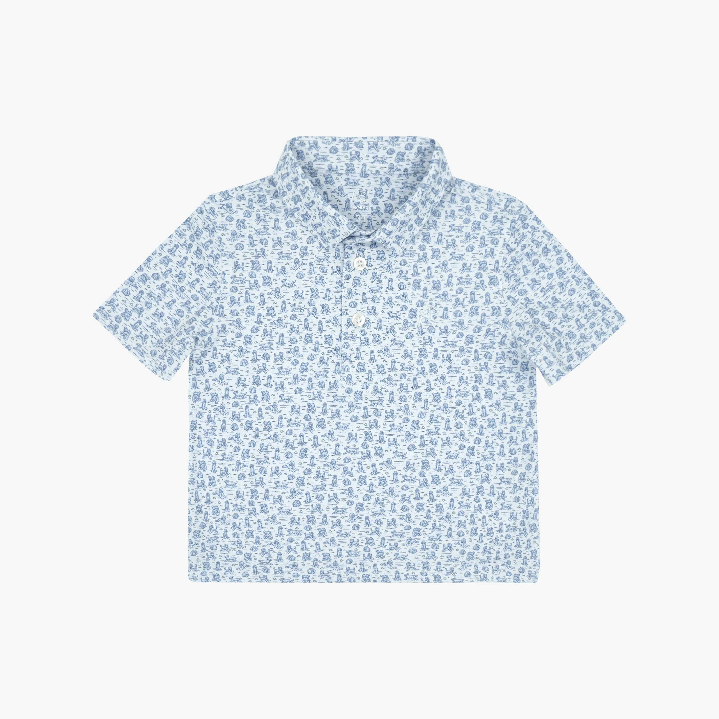 The Lil' Doodle | Performance Polo | The Doodle - White/Short Stop Blue