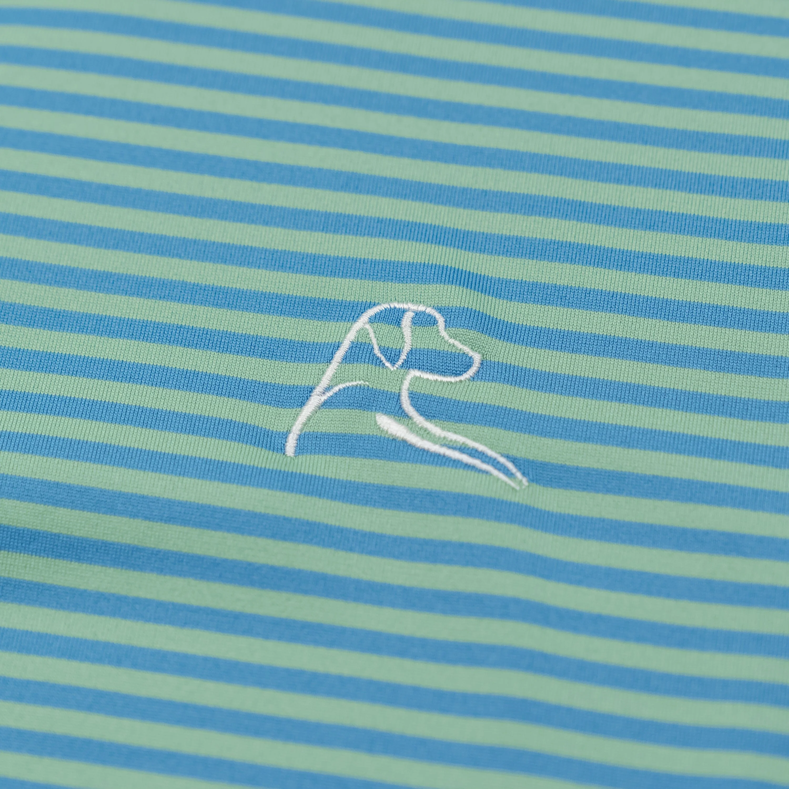 The Birdie Stripe | Performance Polo | The Birdie Stripe - Palm Green/Maritime Blue - Image 3