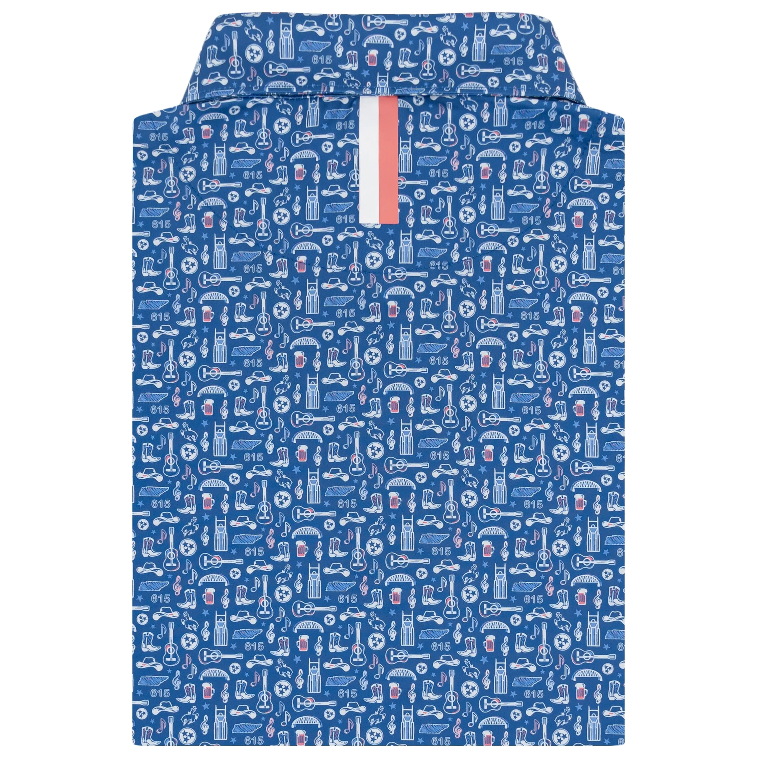 The Music City | Performance Polo | The Music City - Short Stop Blue/White - Image 2