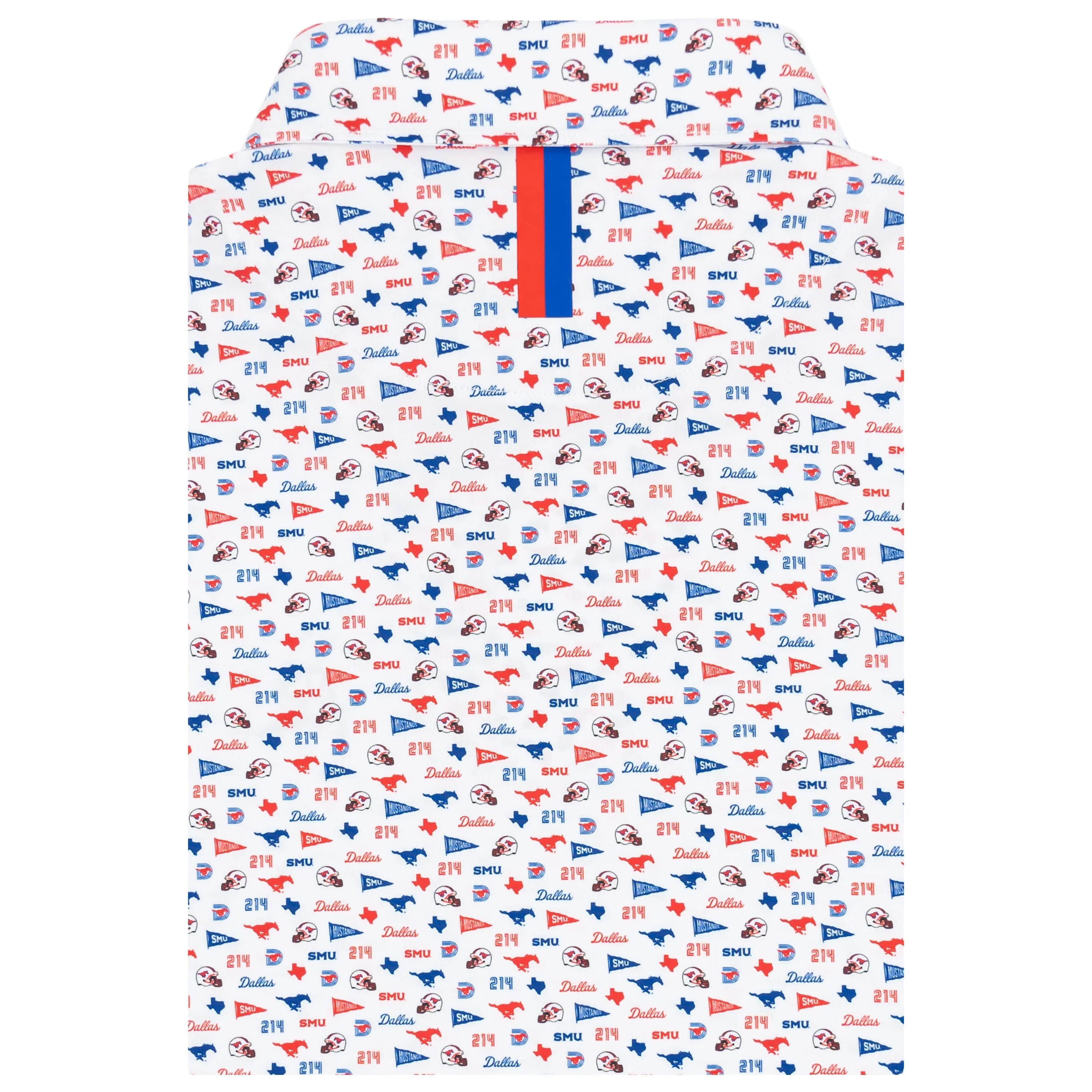 The SMU Gameday | Collegiate Polo | The SMU Gameday - White/Ocean Blue - Image 2