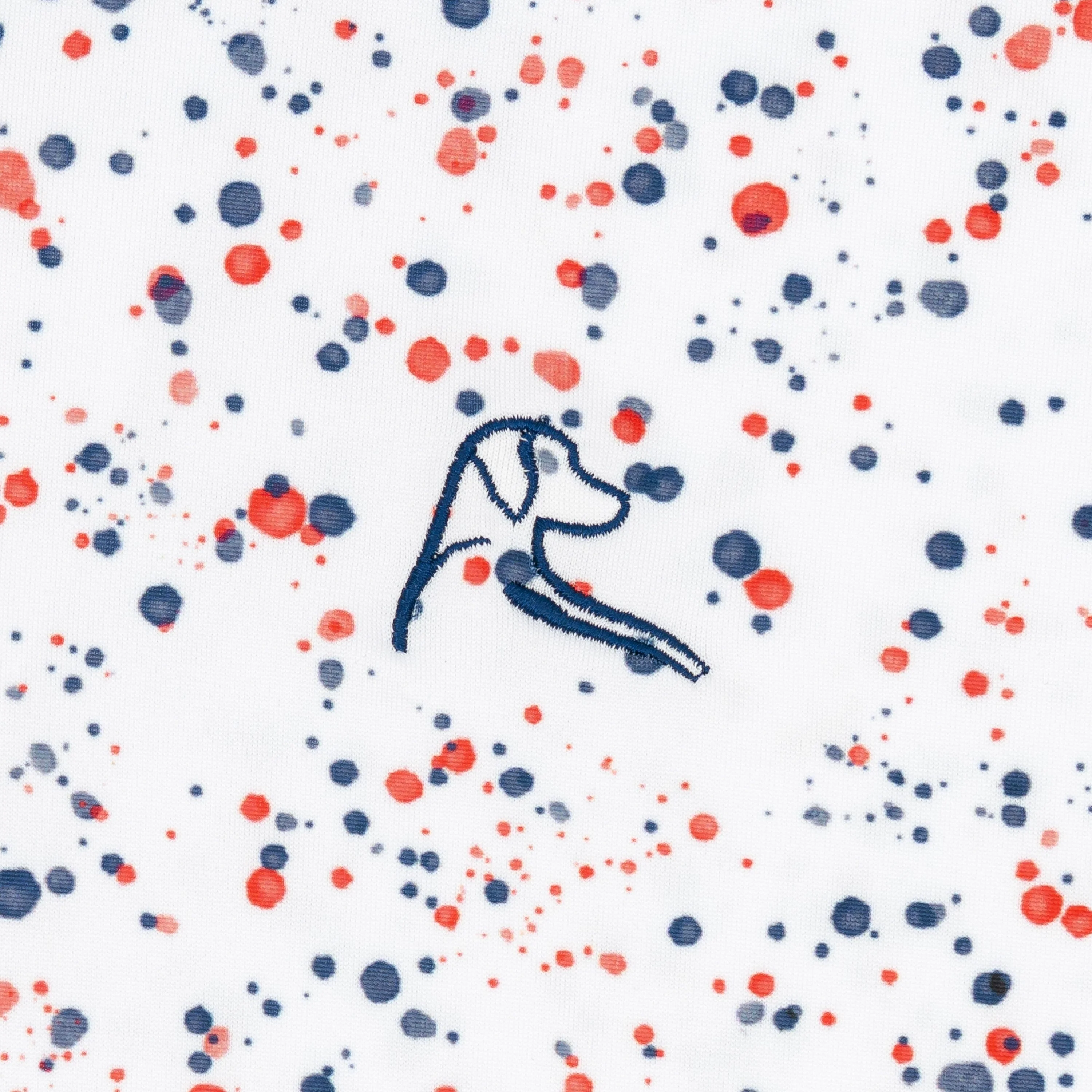 The Bootleg Splatter | Performance Polo | The Bootleg Splatter - White/Classic Red - USA - Image 3