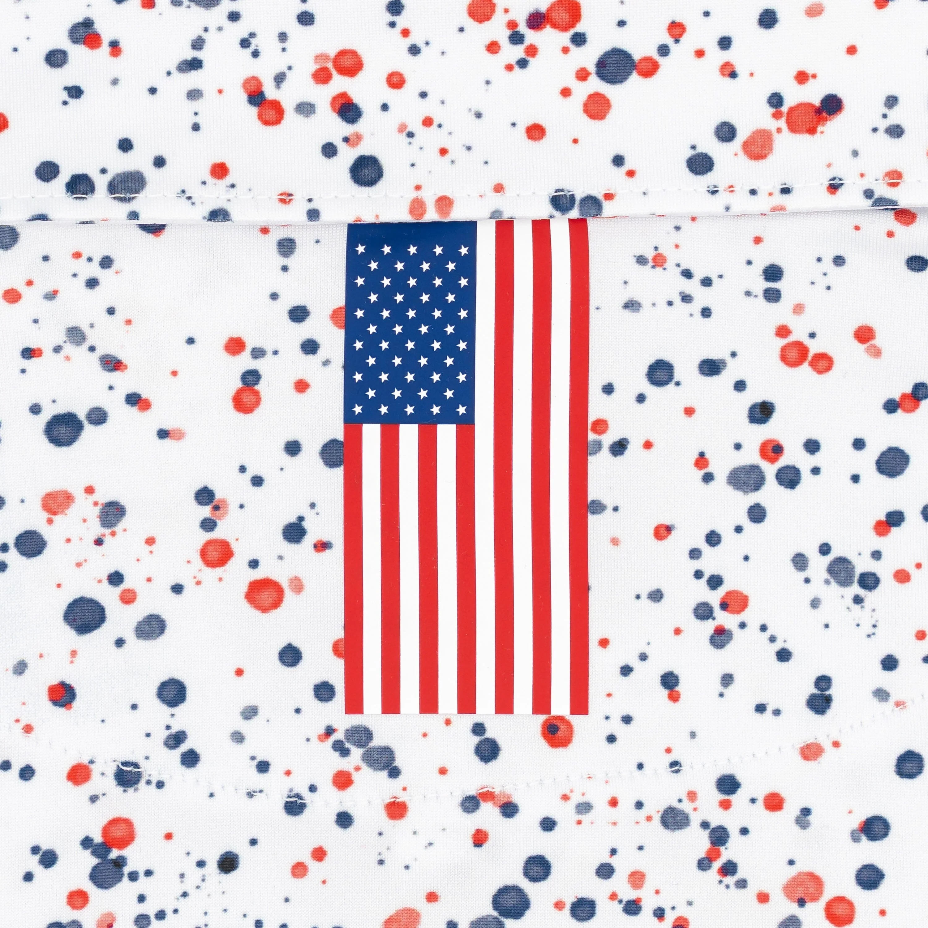 The Bootleg Splatter | Performance Polo | The Bootleg Splatter - White/Classic Red - USA - Image 4