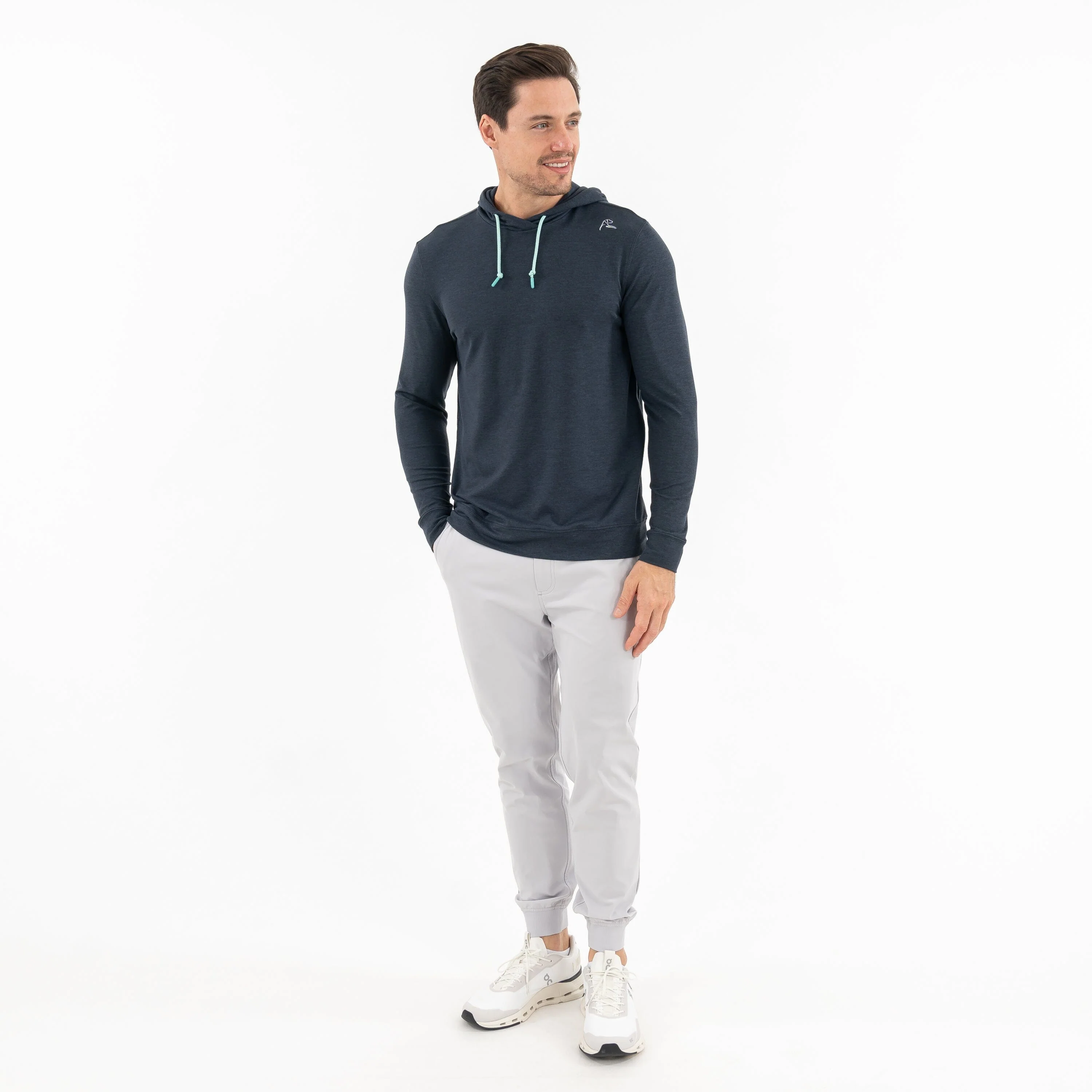 Hesi Performance Hoodie | Heather - Postgame Grey/Midnight Black - Image 7