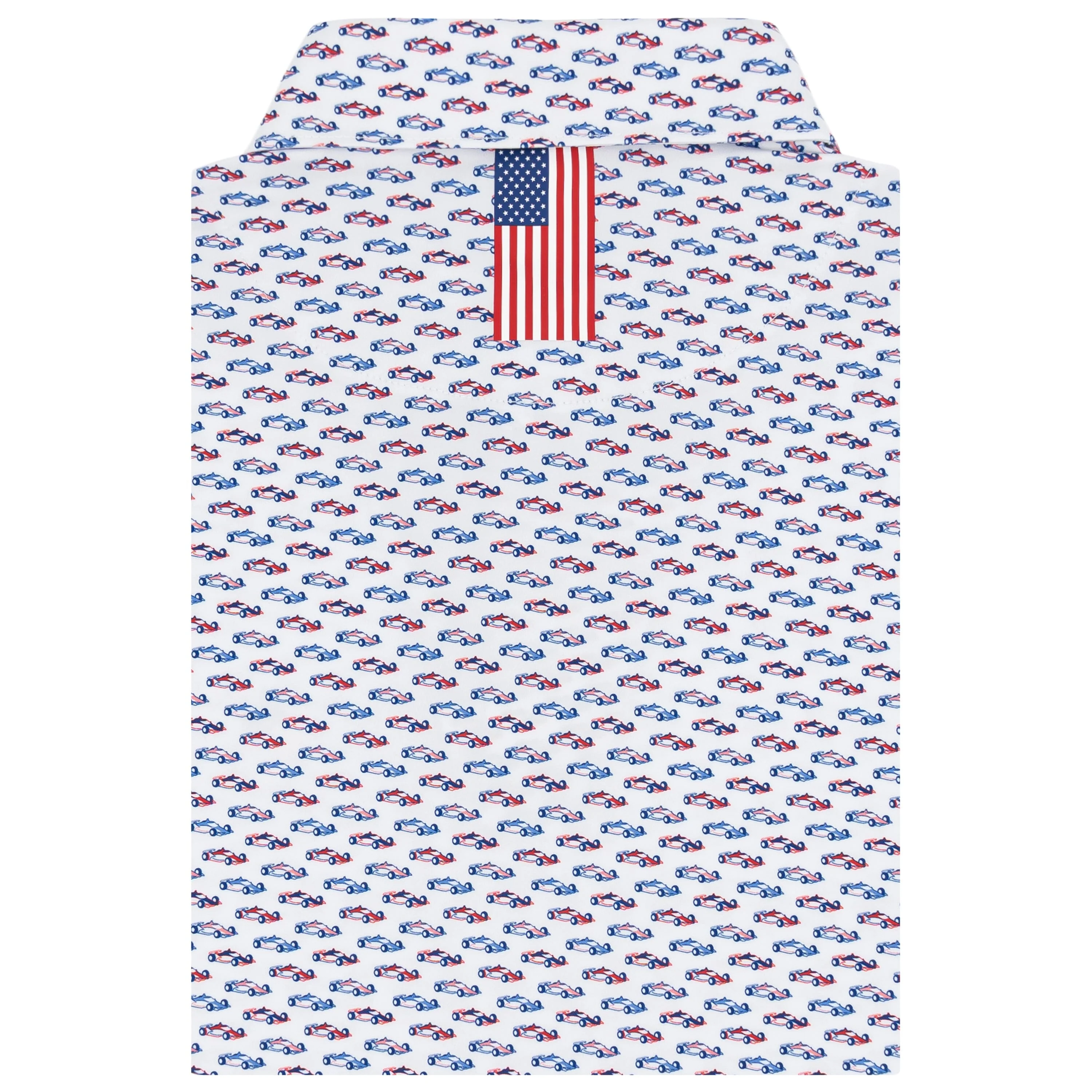 The Real Fast, Real Left | Performance Polo | The Real Fast, Real Left - White/Classic Red - USA - Image 2