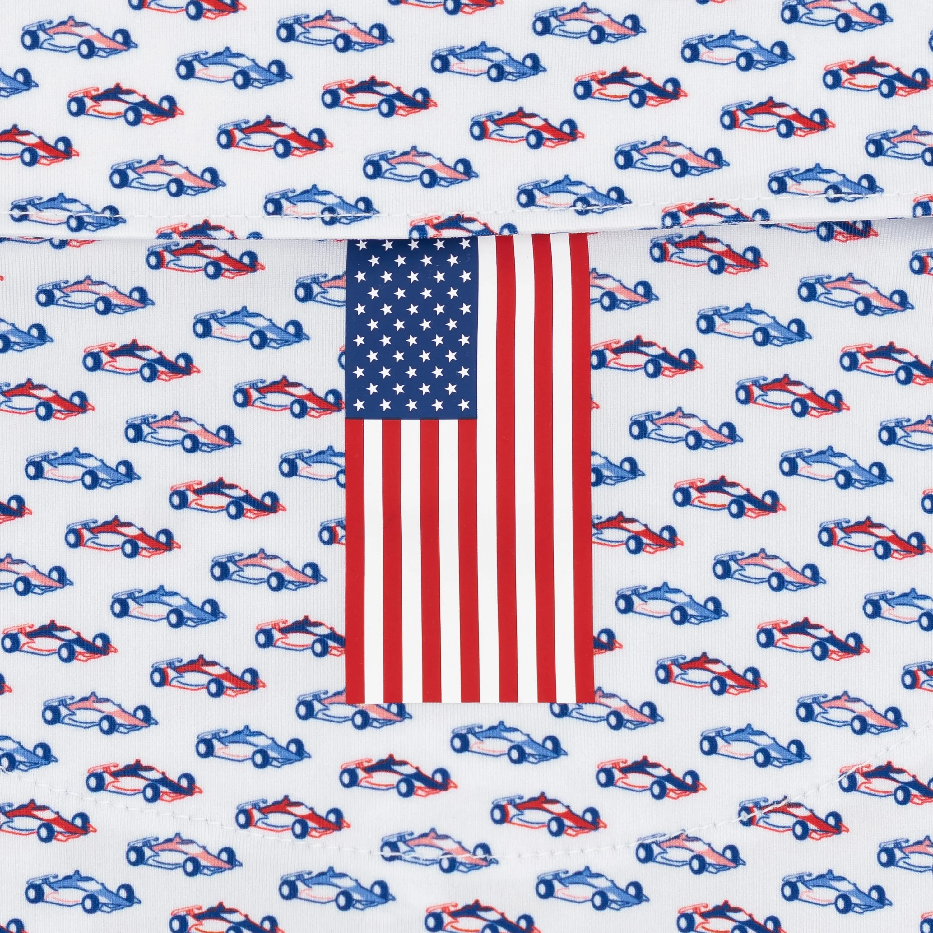 The Real Fast, Real Left | Performance Polo | The Real Fast, Real Left - White/Classic Red - USA - Image 4