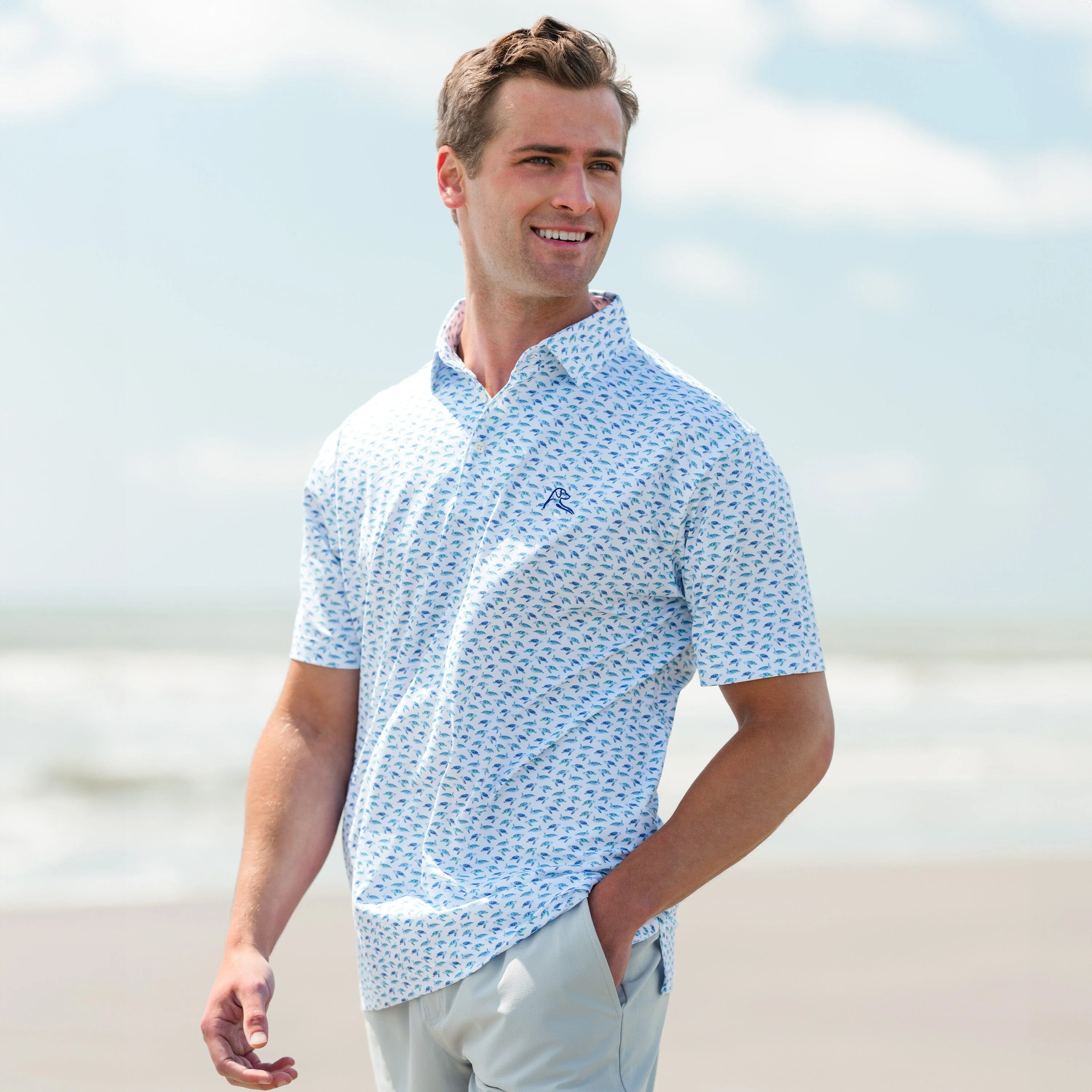 The Turtle Tracker | Performance Polo | The Turtle Tracker - White - Image 5