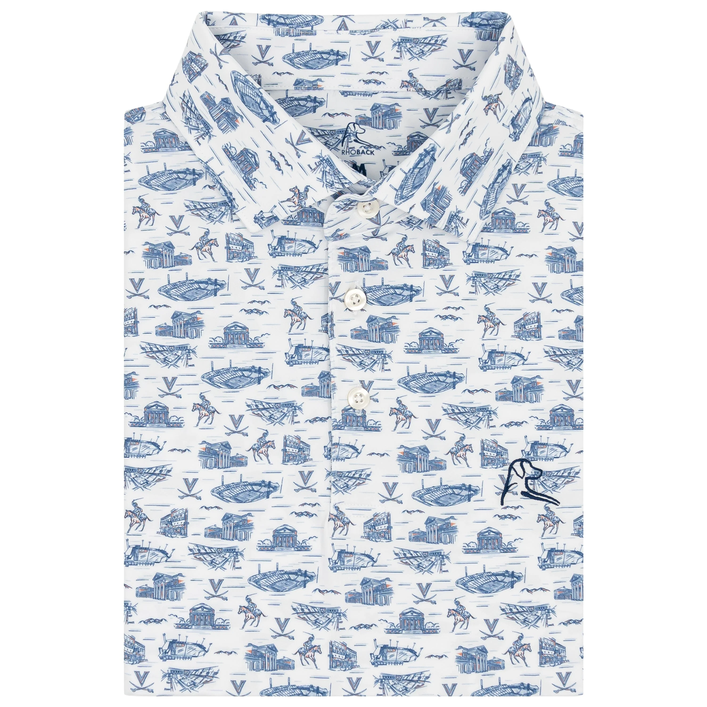The UVA Grounds | Collegiate Polo | The UVA Grounds - White/Admiral Navy