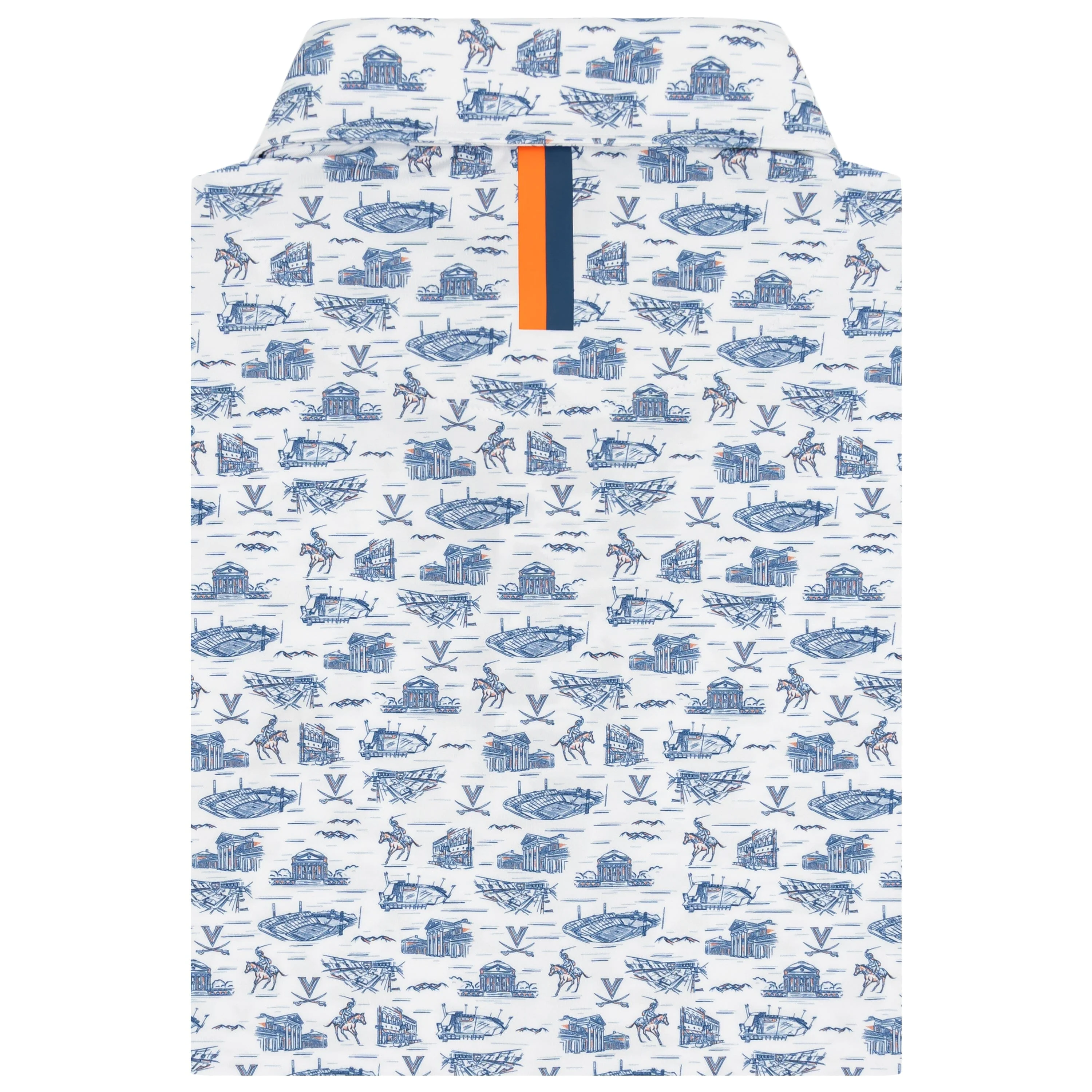 The UVA Grounds | Collegiate Polo | The UVA Grounds - White/Admiral Navy - Image 2