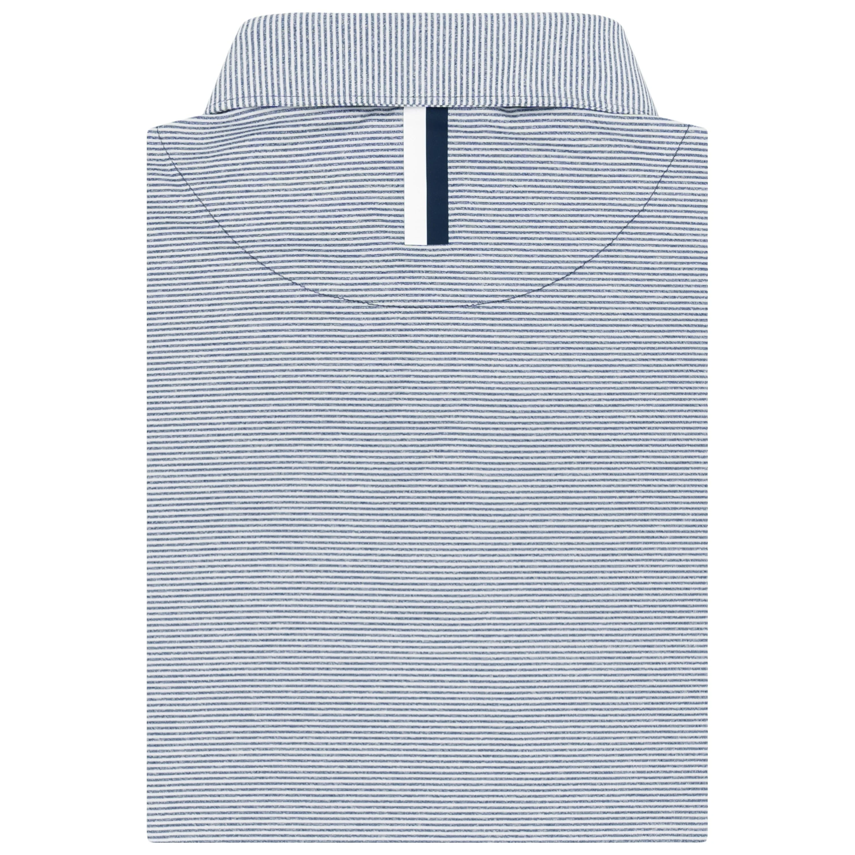 The Whaler Heather Stripe | Long Sleeve Performance Polo | The Whaler Heather Stripe - Fleet Navy/White - Image 2