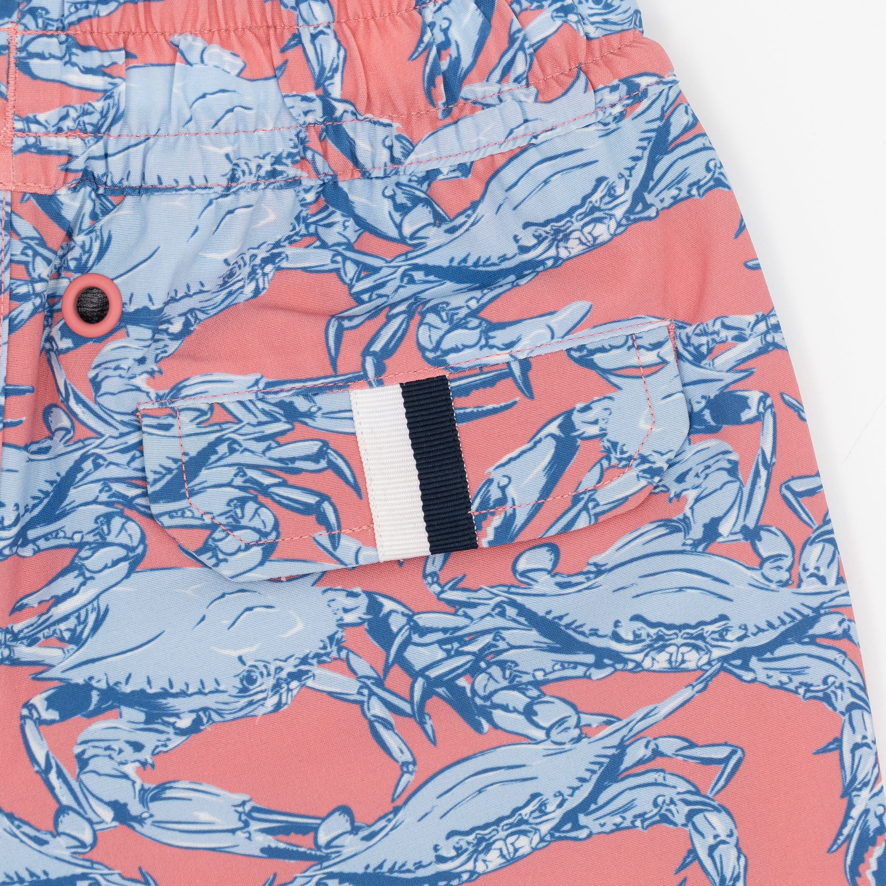 Lil' Medley Swim Trunk | The Claws - Washed Red/Baby Blue - Image 4