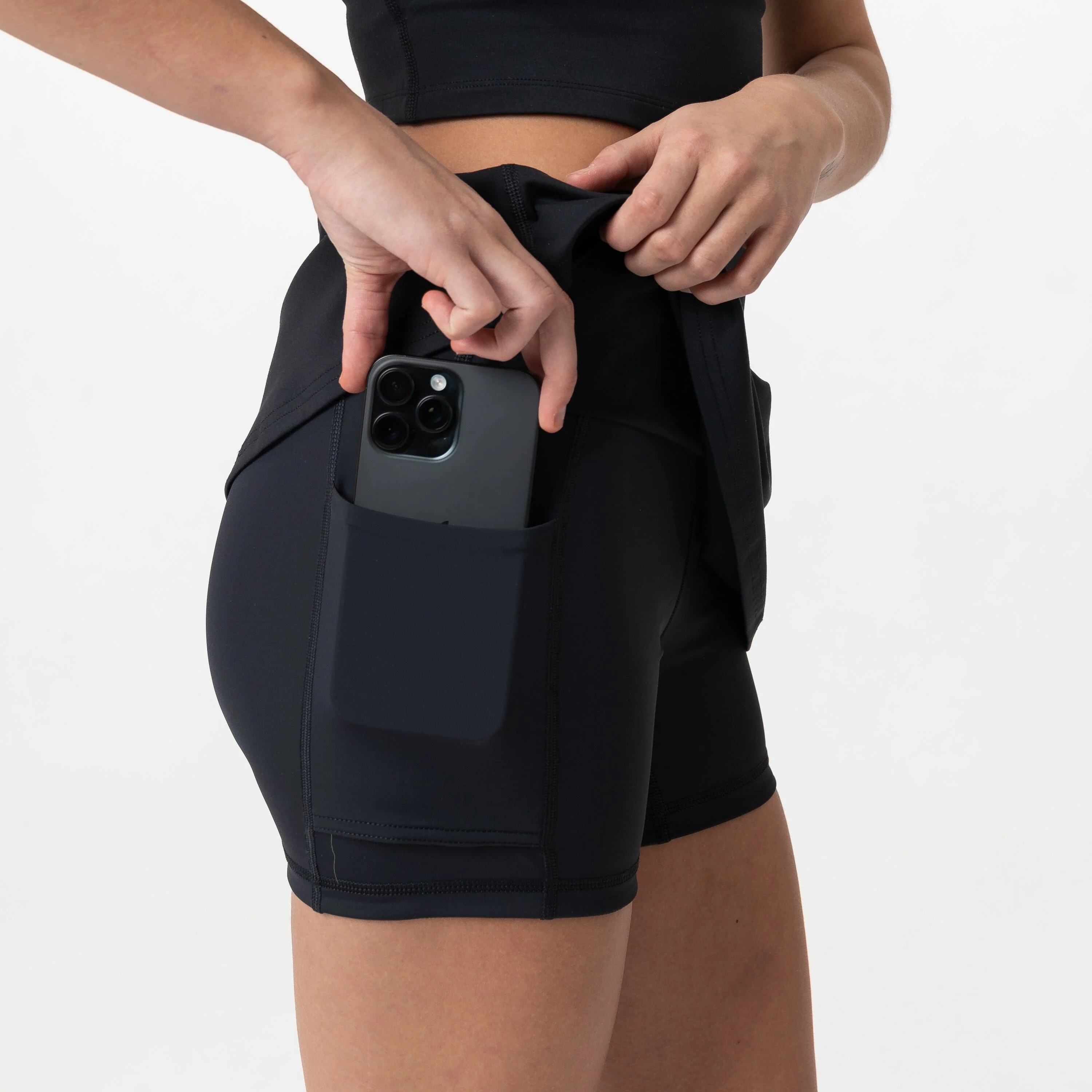 Vista Active Skort | Solid - Midnight Black - Image 6