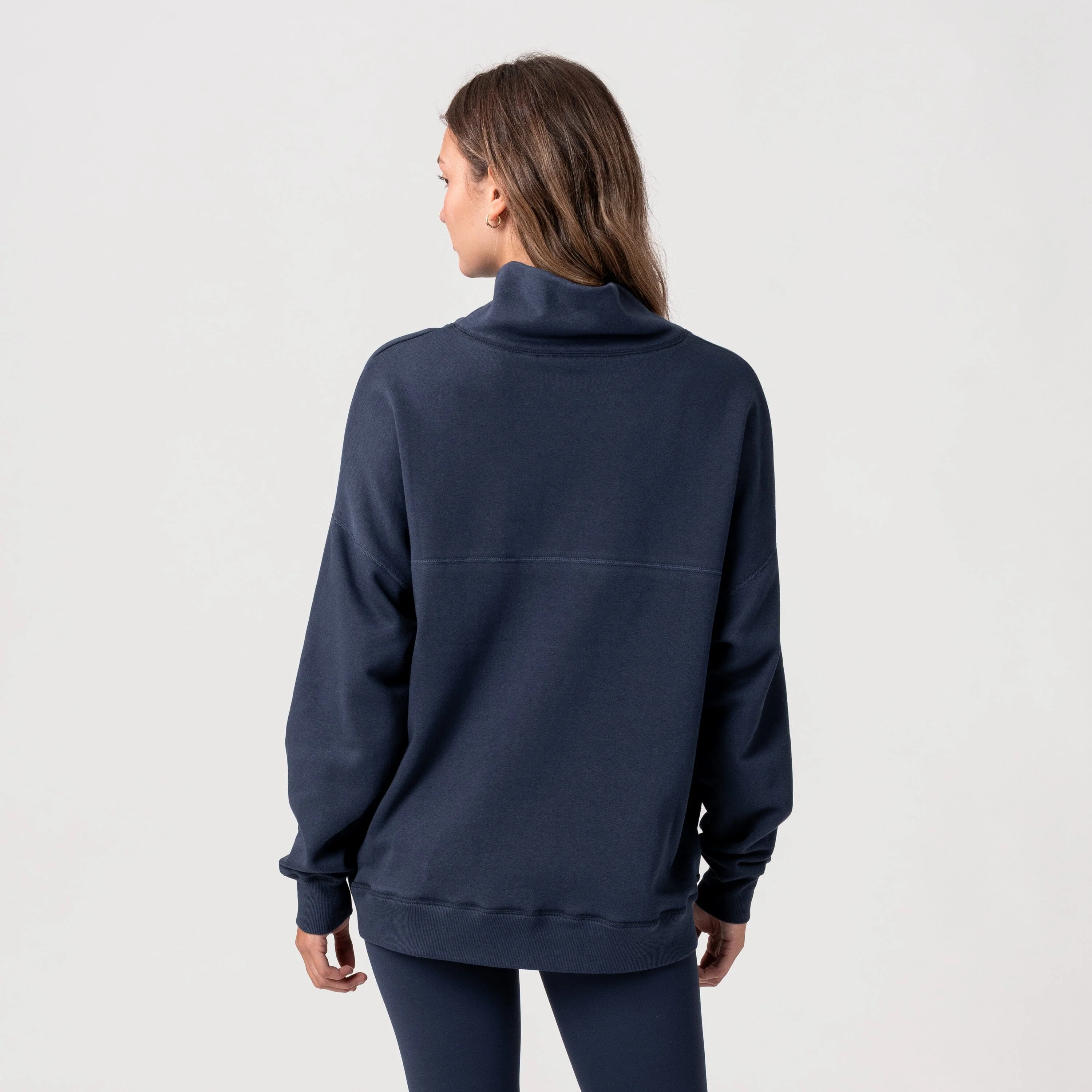 Bedford Oversized Mockneck | Solid - Fleet Navy - Image 3