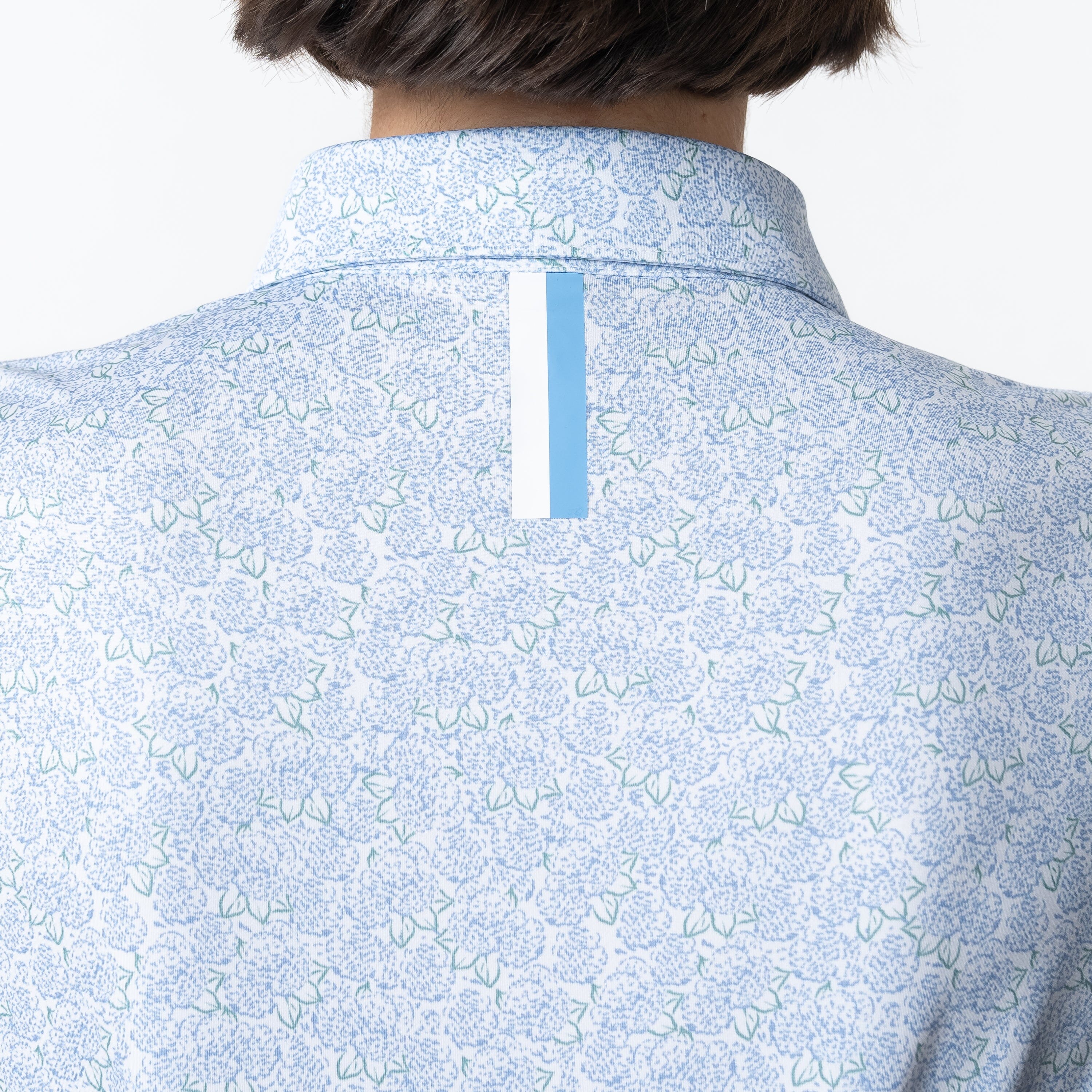 Blooming Hydrangea Performance Polo | The Blooming Hydrangea - White/Lake Blue - Image 3
