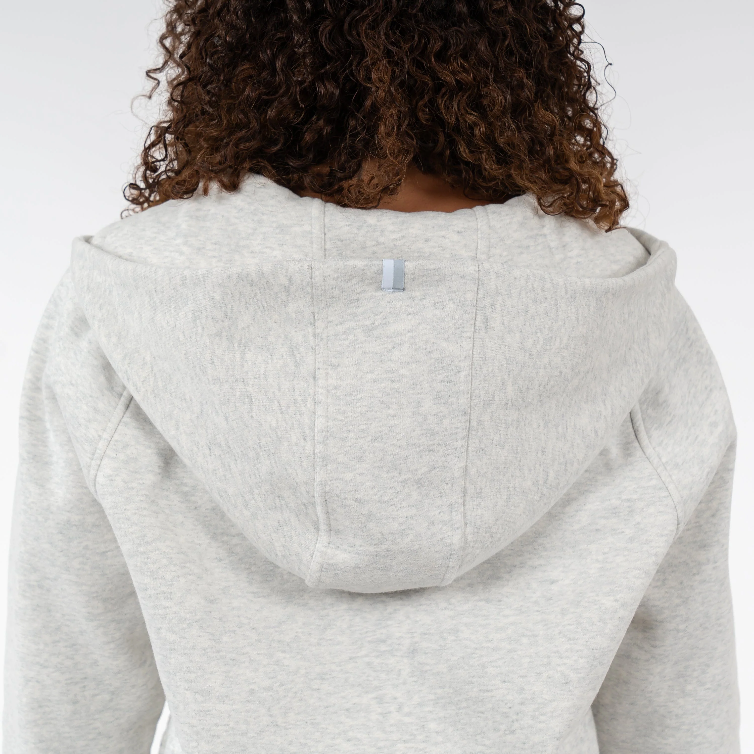 Clarity Collegiate Half-Zip Hoodie - SMU | Heather - Ivory - SMU 3 RED - Image 3