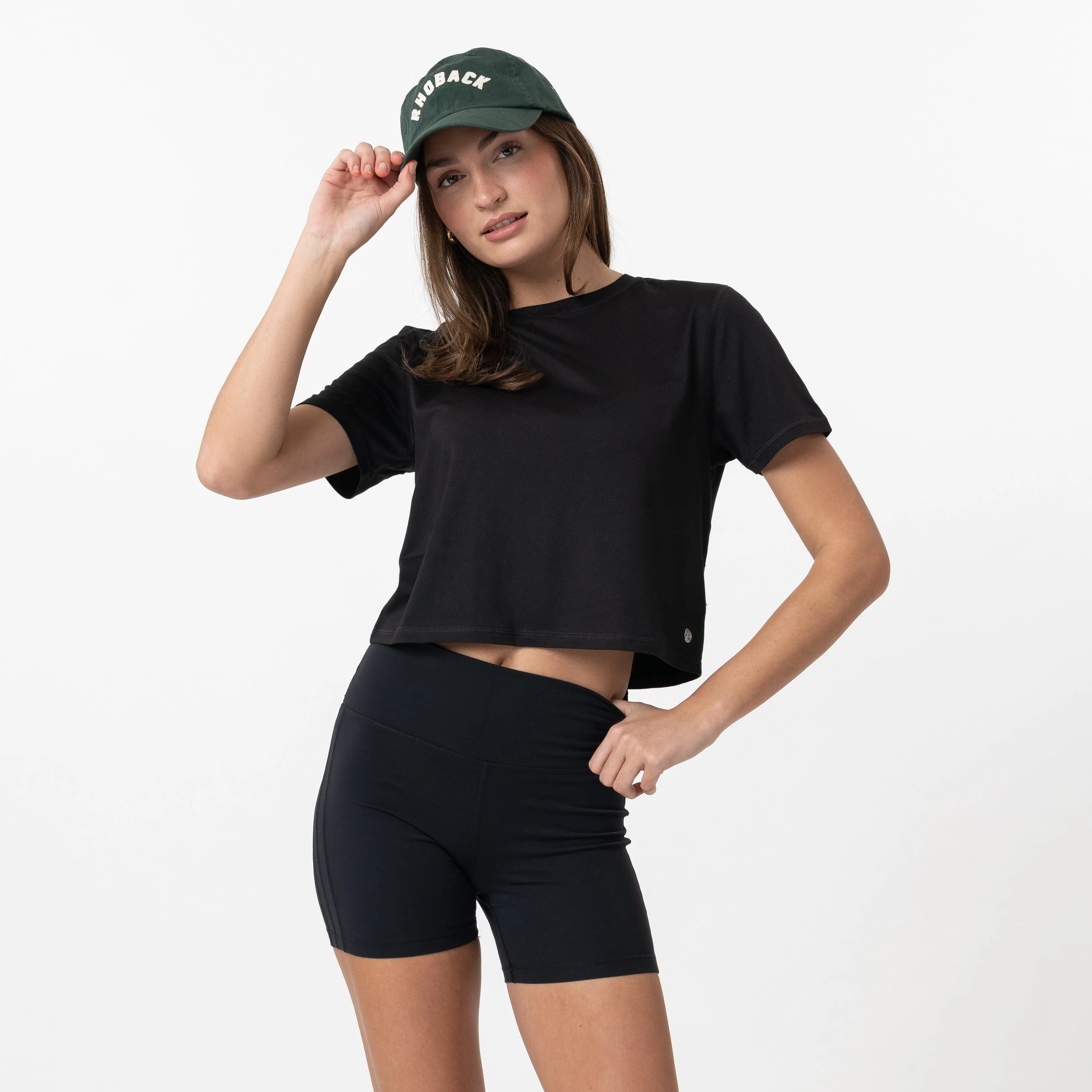 Drift Performance Crop Tee | Solid - Midnight Black - Image 4