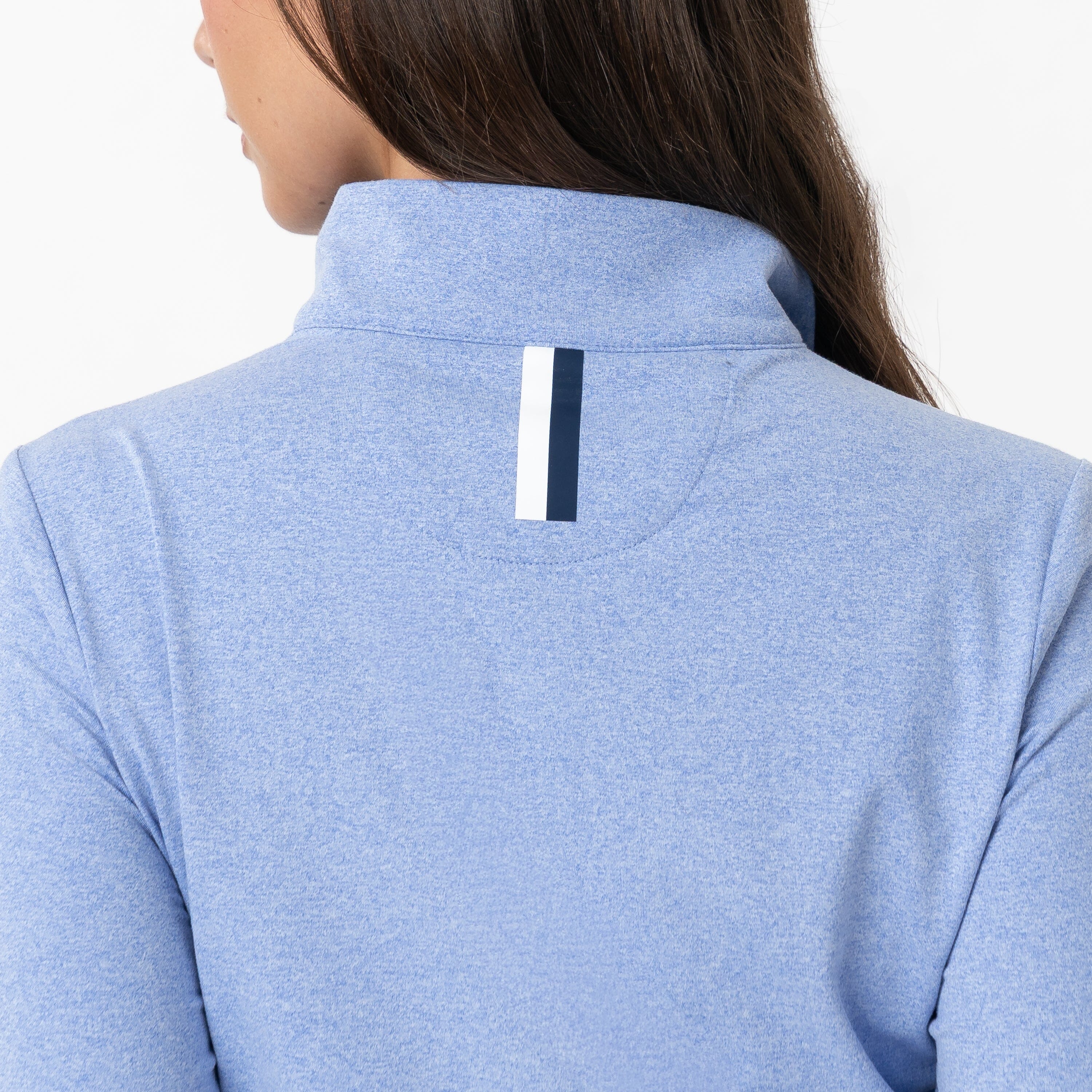Heather Performance Q-Zip | Heather - Bunker Blue/White - Image 3