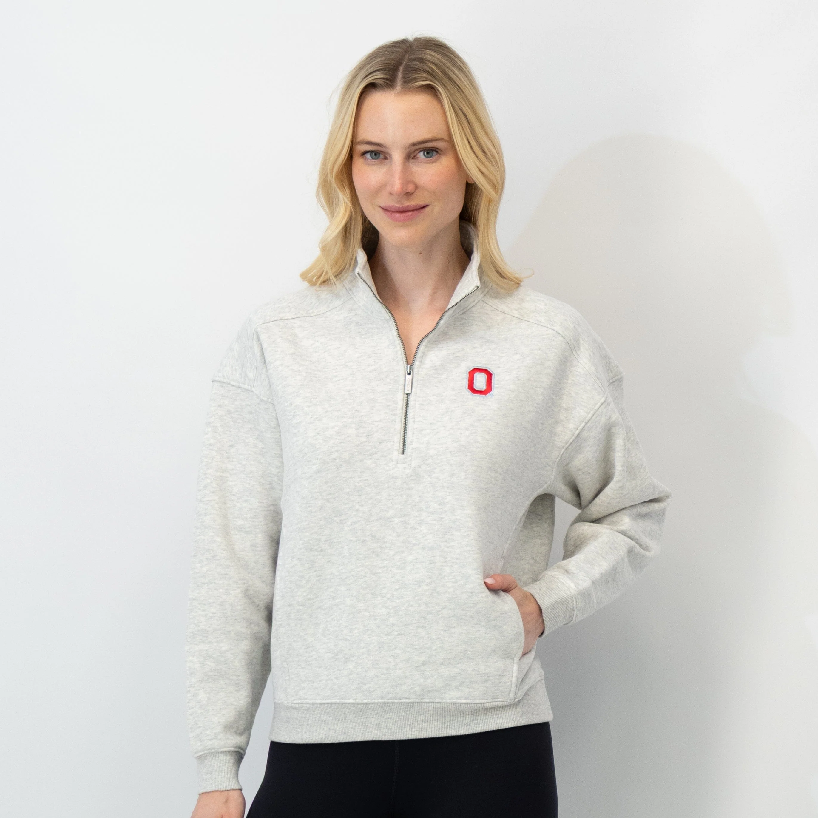 Serenity Collegiate Half-Zip - Ohio State | Heather - Ivory - Ohio State - 1
