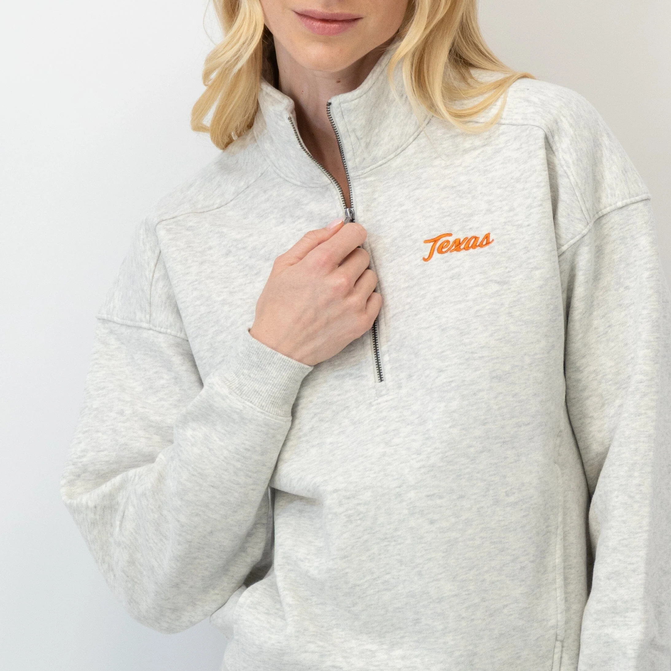 Serenity Collegiate Half-Zip - Texas | Heather - Ivory - Texas - 1 - Image 3