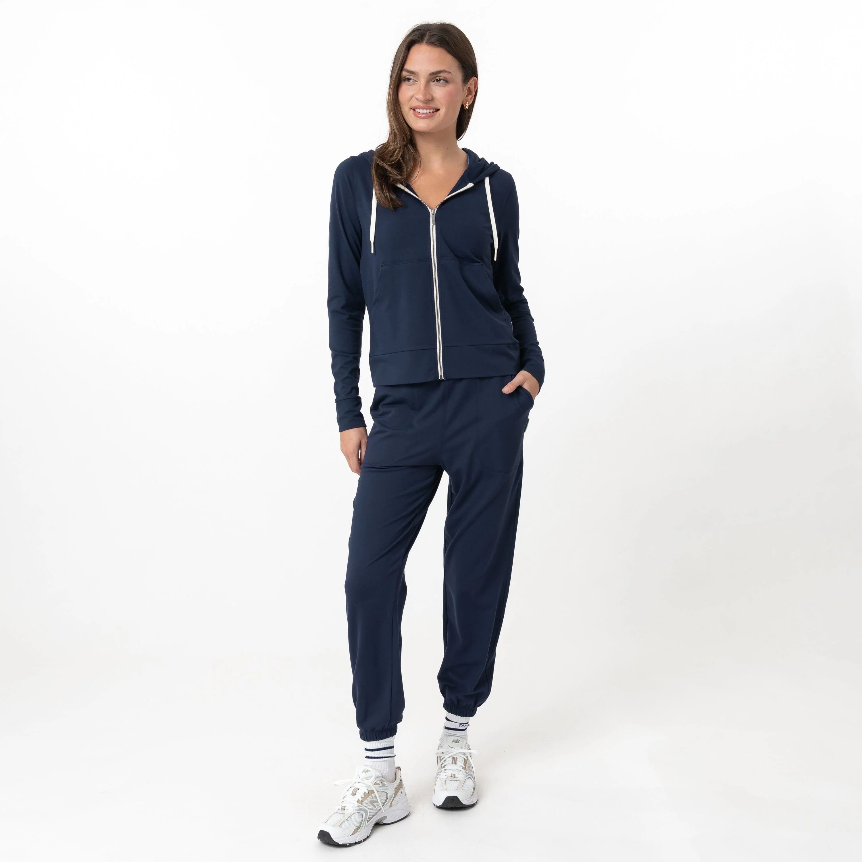 Tempo Full-Zip Hoodie | Solid - Fleet Navy - Image 7