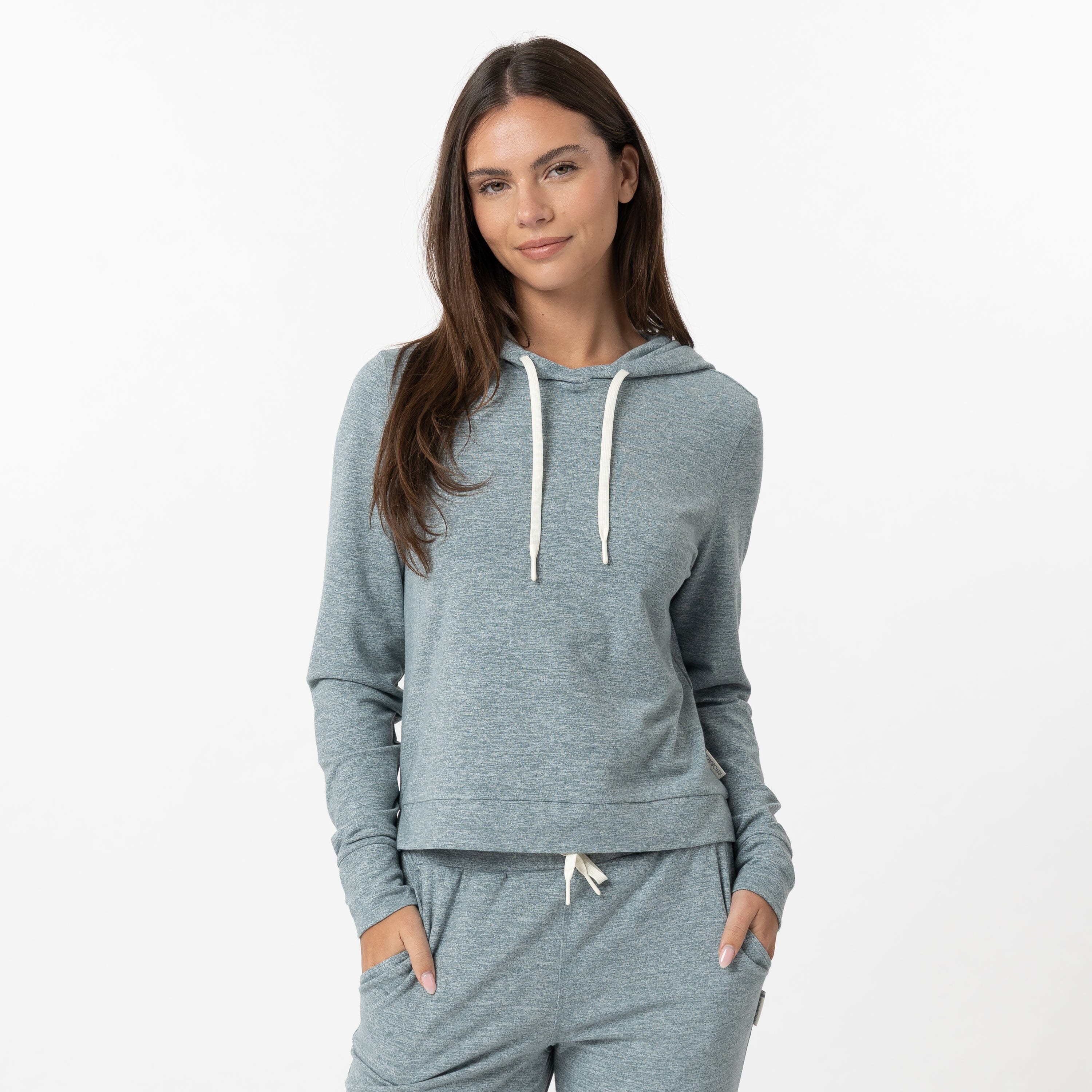 Tempo Performance Hoodie | Heather - Jungle Green/White