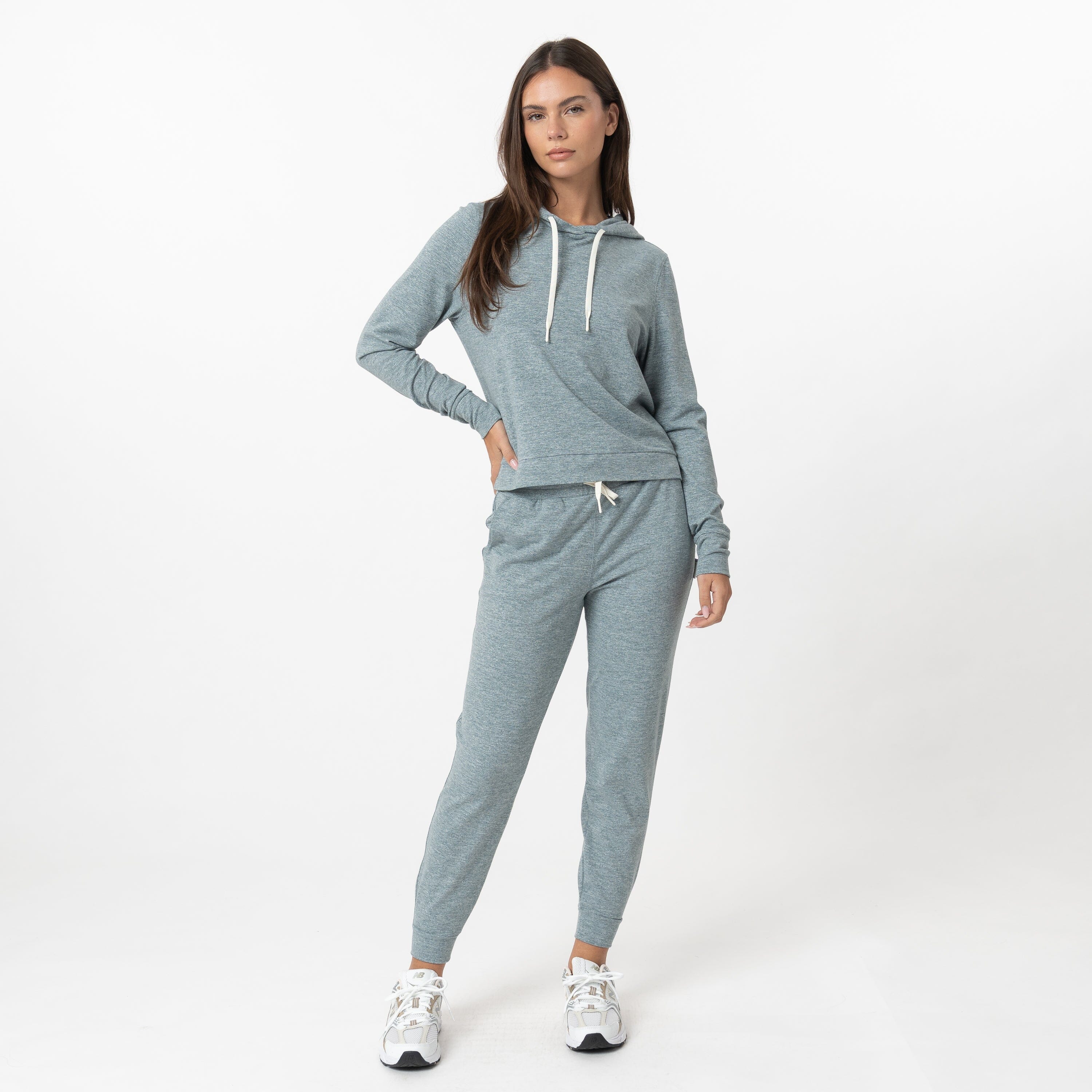 Tempo Performance Hoodie | Heather - Jungle Green/White - Image 6