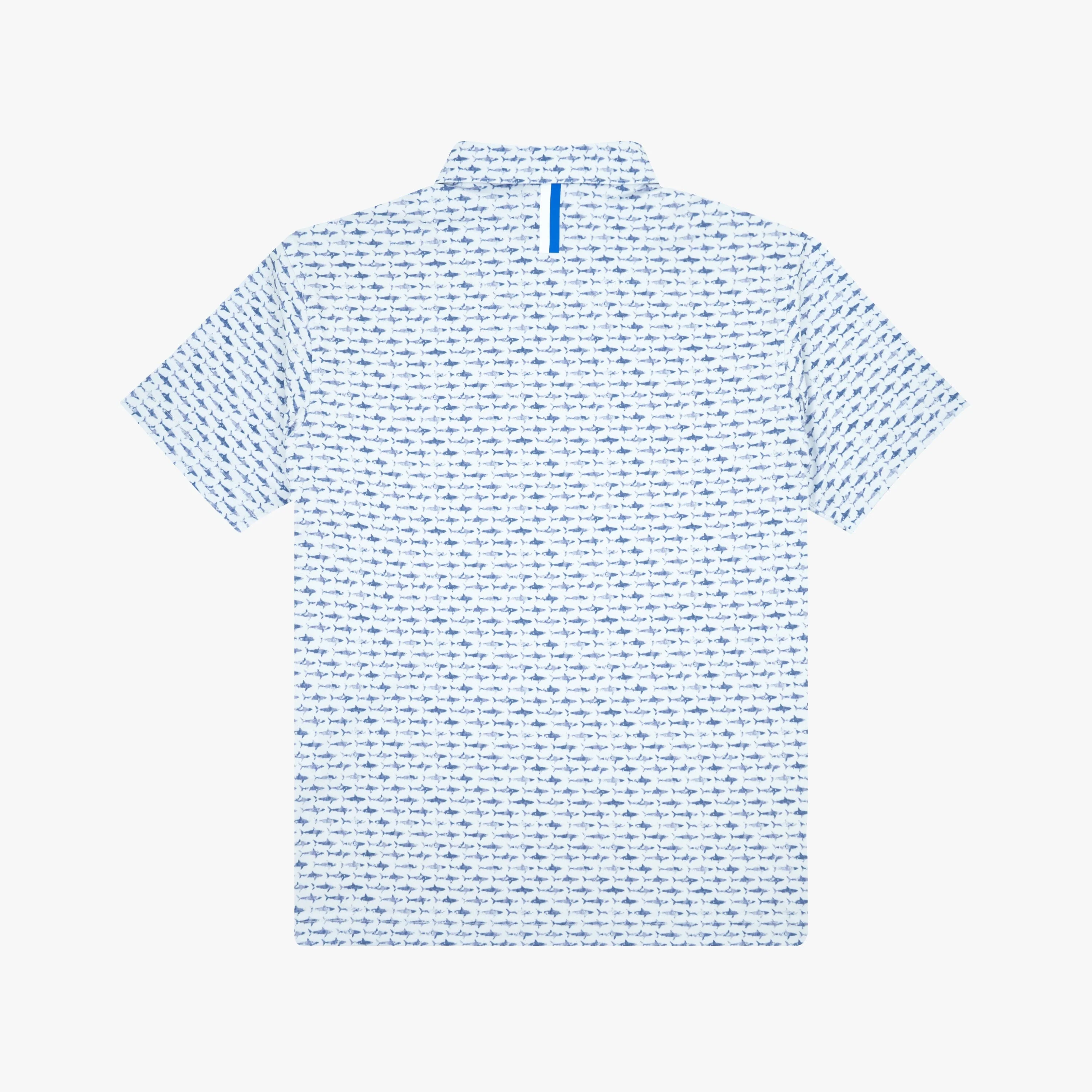 The Youth Shark | Performance Polo | The Shark - White/Lavender Blue - Image 2